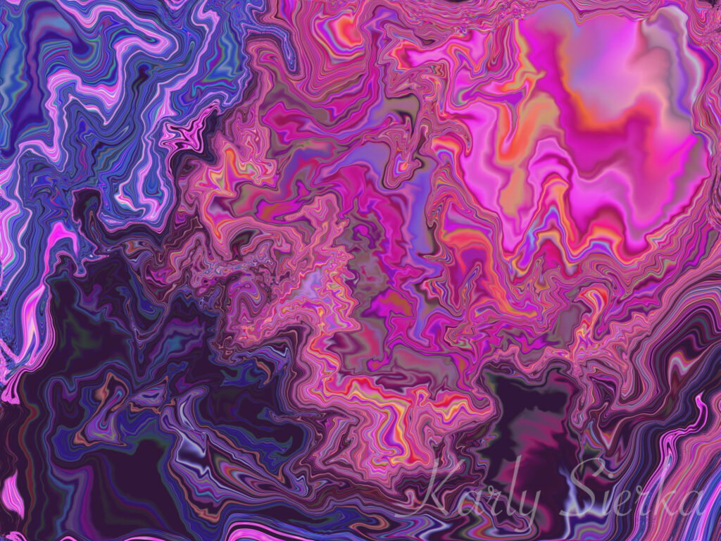 Abstract image of swirling colors from magenta to violet